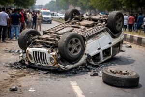 ਲੁਧਿਆਣਾ ‘ਚ ਭਿਆਨਕ ਸੜਕ ਹਾਦਸਾ: ਤੇਜ਼ ਰਫ਼ਤਾਰ ਥਾਰ ਡਿਵਾਈਡਰ ਨਾਲ ਟਕਰਾਈ, 3 ਗੰਭੀਰ ਜਖਮੀ